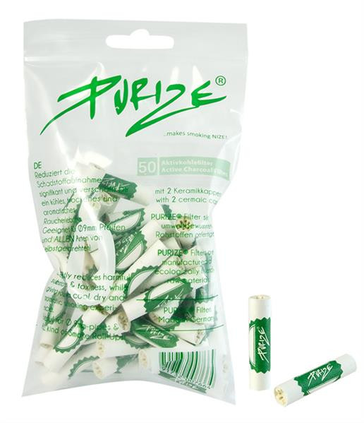 PURIZE Aktivkohlefilter Regular Size 9mm 50 Stk.